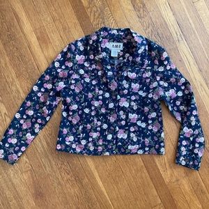 Floral denim jacket